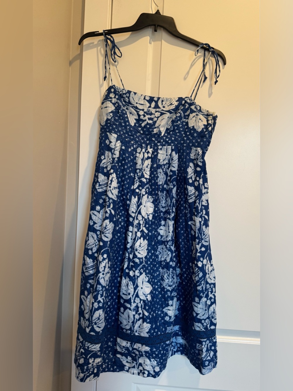 GAP Navy Blue and White Printed Dress